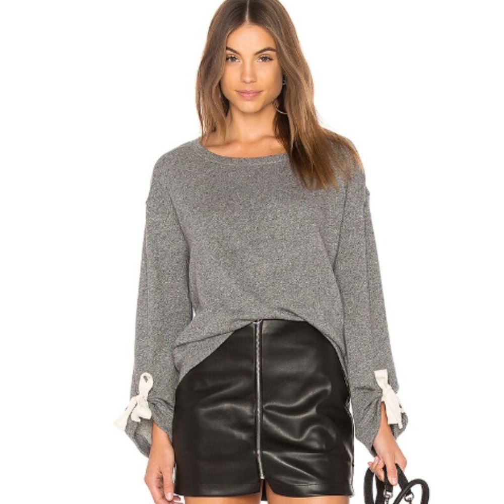 Splendid Gray Madison Ave. Pullover Sweatshirt Light Grey Size X Small